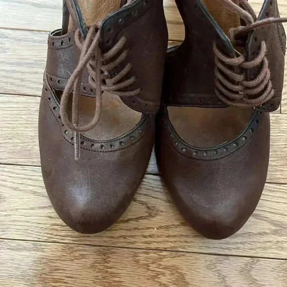 ❤️Clearance❤️[EU40/US9.5]Zinda Closed Toe Cut out Heeled Brown Leather Sandal - Picture 5 of 8